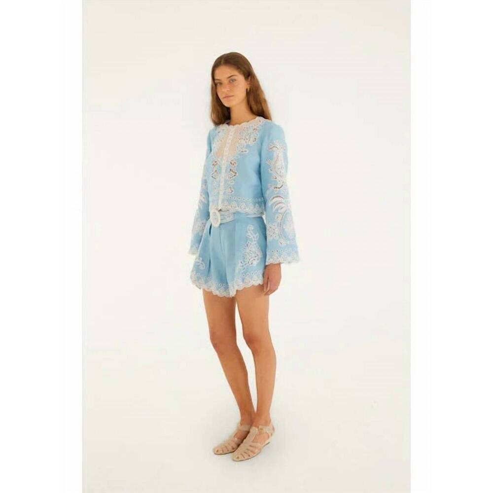 NEW FARM RIO romantic richelieu shorts in light blue - Picture 5 of 5